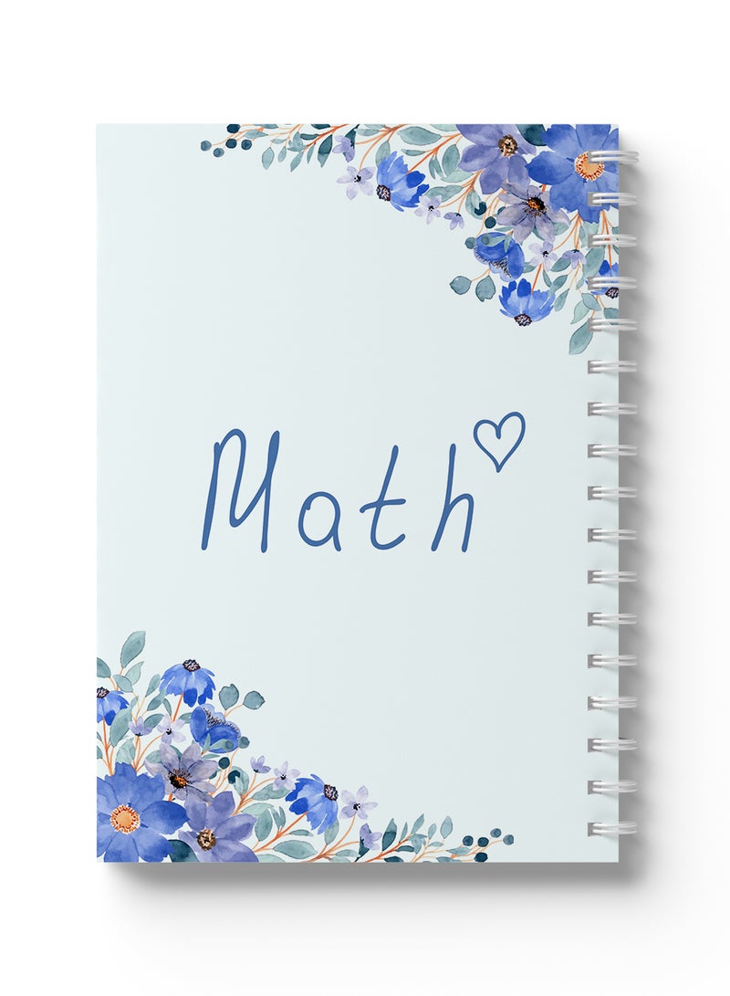 لوحة دفتر رياضيات حلزوني، 60 ورقة مع أغلفة صلبة وتصميم زهور - Image 5