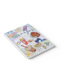 LOWHA Sprial Notebook 60 Sheets with Hard Paper Covers and Random Colorful Items  Design Multicolour  - Image 5