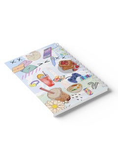 LOWHA Sprial Notebook 60 Sheets with Hard Paper Covers and Random Colorful Items  Design Multicolour  - Image 3