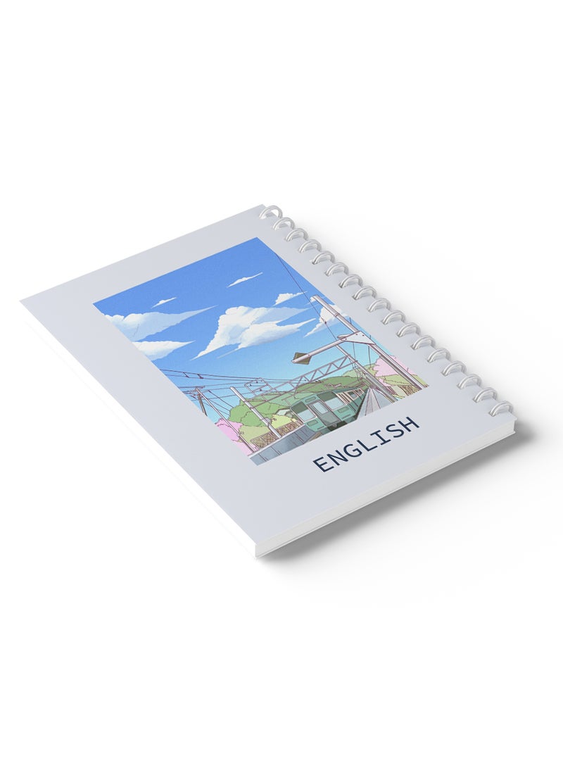 LOWHA English Sprial Notebook, 60 Sheets with Hard Paper Cover Train Design Multicolour  - Image 4