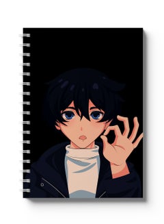 LOWHA Sprial Notebook 60 Sheets with Hard Paper Covers and Anime Boy Design Multicolour  - Image 4