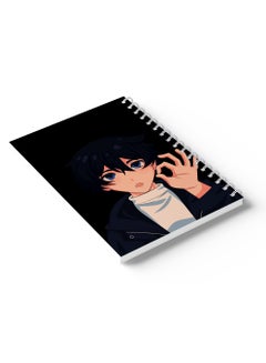 LOWHA Sprial Notebook 60 Sheets with Hard Paper Covers and Anime Boy Design Multicolour  - Image 3