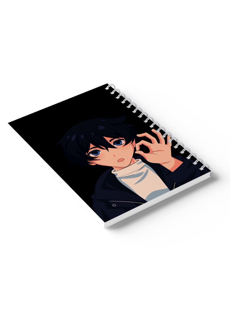 لوحة دفتر ملاحظات Sprial مكون من 60 ورقة بأغلفة ورقية صلبة وتصميم Anime Boy متعدد الألوان - Image 3