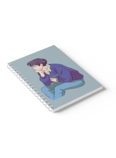 LOWHA Sprial Notebook 60 Sheets with Hard Paper Covers and Anime Boy Thinking Design Multicolour  - Image 5