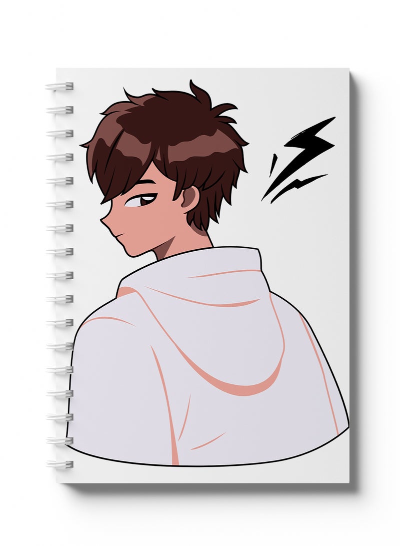 LOWHA Sprial Notebook 60 Sheets with Hard Paper Covers and Anime Boy Design Multicolour - Image 4