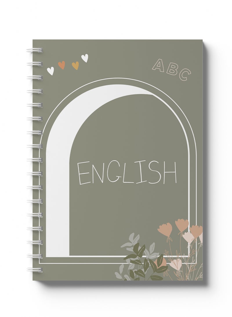 LOWHA - English Sprial Notebook, 60 Sheets with Hard Cover ABC Design Multicolour - Image 1