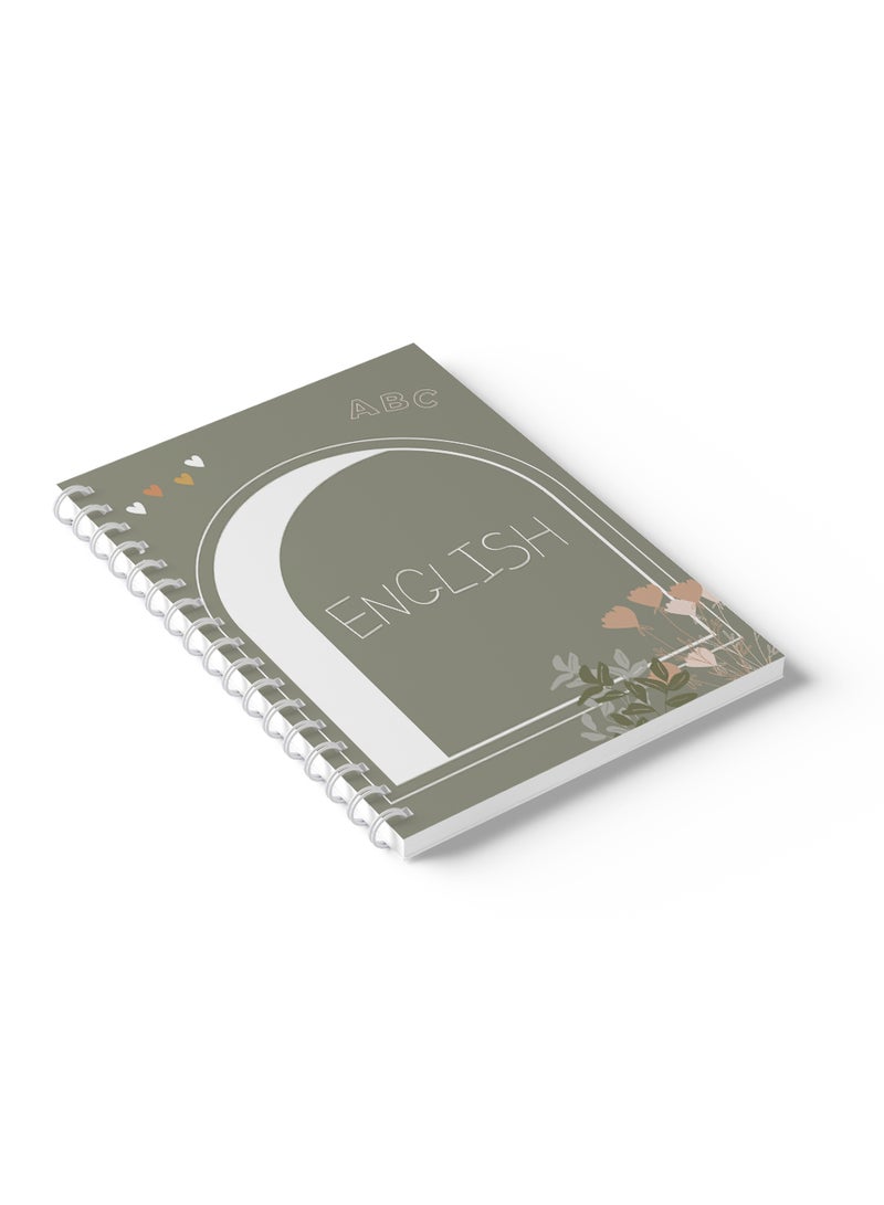 LOWHA - English Sprial Notebook, 60 Sheets with Hard Cover ABC Design Multicolour - Image 1