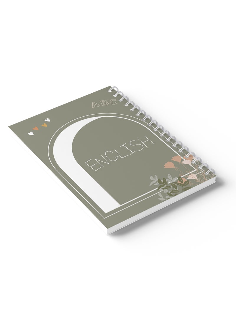 LOWHA - English Sprial Notebook, 60 Sheets with Hard Cover ABC Design Multicolour - Image 1