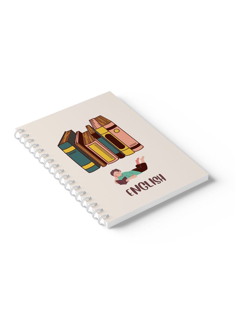 LOWHA - English Sprial Notebook, 60 Sheets with Hard Paper Cover Books Design Multicolour - Image 1