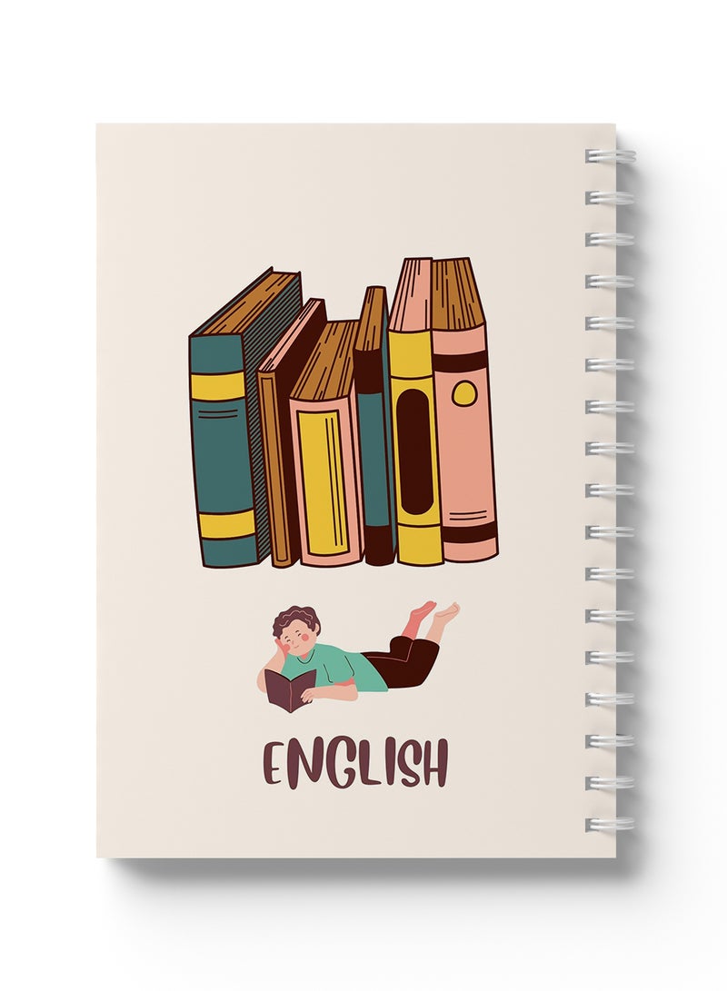LOWHA - English Sprial Notebook, 60 Sheets with Hard Paper Cover Books Design Multicolour - Image 1