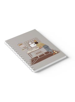 LOWHA Sprial Notebook 60 Sheets with Hard Paper Covers and Boy in Office Room Design Multicolour  - Image 5