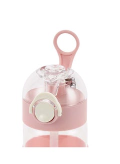 رويال فورد Royalford 650ml Water Bottle RF12357 with Straw Transparent Plastic Bottles with Push Button, One Hand Operation Perfect for School, Office and Gym Leak-Proof and Food-Grade Multicolor 650ml  - Image 5
