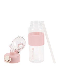 رويال فورد Royalford 650ml Water Bottle RF12357 with Straw Transparent Plastic Bottles with Push Button, One Hand Operation Perfect for School, Office and Gym Leak-Proof and Food-Grade Multicolor 650ml  - Image 2