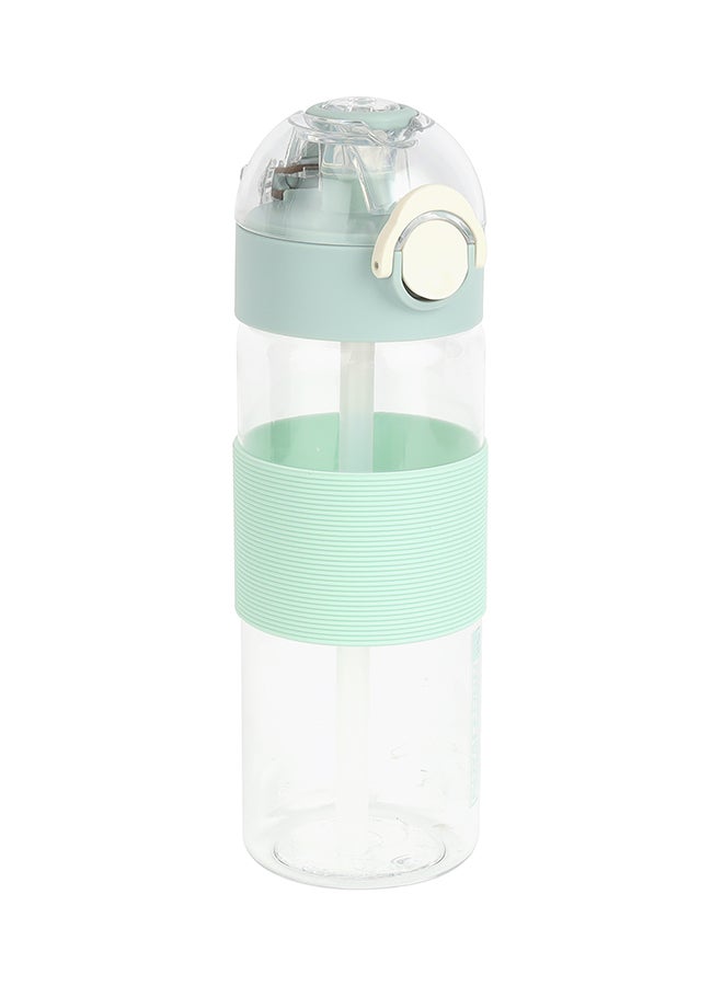 Royalford 650ml Water Bottle RF12357 with Straw Transparent Plastic Bottles with Push Button, One Hand Operation Perfect for School, Office and Gym Leak-Proof and Food-Grade Assorted 650ml