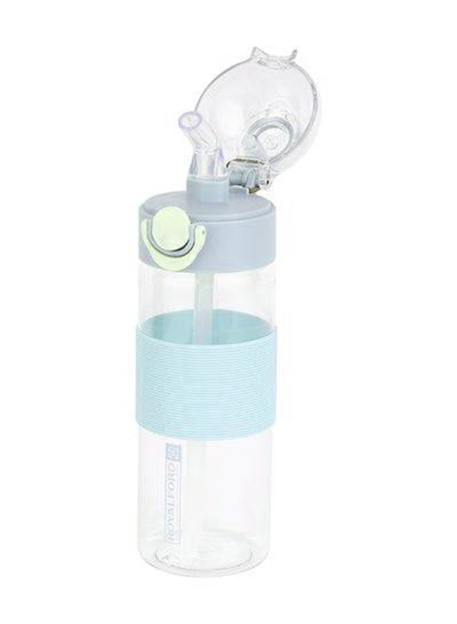 Royalford 650ml Water Bottle RF12357 with Straw Transparent Plastic Bottles with Push Button, One Hand Operation Perfect for School, Office and Gym Leak-Proof and Food-Grade Assorted 650ml