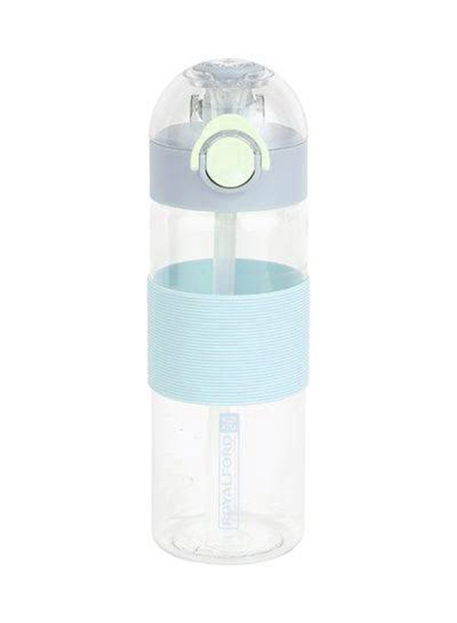 Royalford 650ml Water Bottle RF12357 with Straw Transparent Plastic Bottles with Push Button, One Hand Operation Perfect for School, Office and Gym Leak-Proof and Food-Grade Assorted 650ml