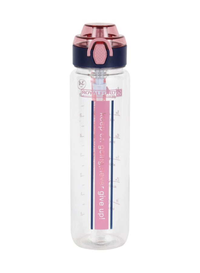 Royalford Royalford 1000ml Water Bottle RF12155 with Volume Tracker, Motivational Bottles with Flip Lid, Silicone Sipper and Straw Perfect for School, Office and Gym Leak-Proof and Eco-Friendly Multicolor 1000ml  - Image 3