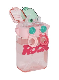 رويال فورد Royalford 600ml Twin Water Bottle RF12404 2-in-1 Dual Chamber Design with Straw and Push Button Lid for Kids and Toddlers 100% Food-Grade, Non-Toxic, Odorless with Durable and Leak-Proof Multicolor 600ml  - Image 5