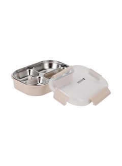 Royalford Royalford 900ml Lunch Box RF12119 Rectangular Tiffin with Transparent Lid and 4 Compartments Removable Stainless Steel Inner Container for Kids and Toddlers, Suitable for Schools, Office, Nursery Multicolor 900ml  - Image 4