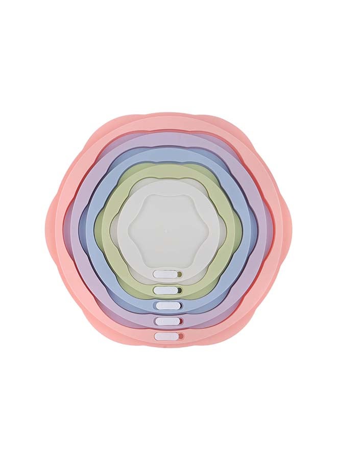 Royalford - Royalford Round Plastic Food Storage Container RF12181 Pack of 5 Containers, 300 ml, 800 ml, 1600 ml, 2600 ml, 4100 ml, Storage Box for Food, Leftover, Marinades, Dough, etc. Multicolor - Image 1