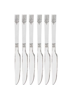 Royalford 6pcs Stainless Steel Table Knife RF11947 22 CM, Stylish, Non-Magnetic, and Light-Weight 100% Food-Grade, Suitable for Dining Table, Home and Restaurant Multicolor