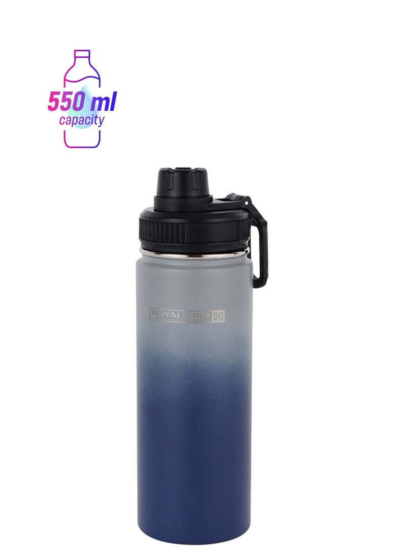 Royalford 550ml Stainless Steel Vacuum Bottle RF12393 Preserves the Flavor and Freshness, Unbreakable Portable, Leak-Resistant and Light-Weight Suitable for Indoor and Outdoor Use Multicolor 550ml