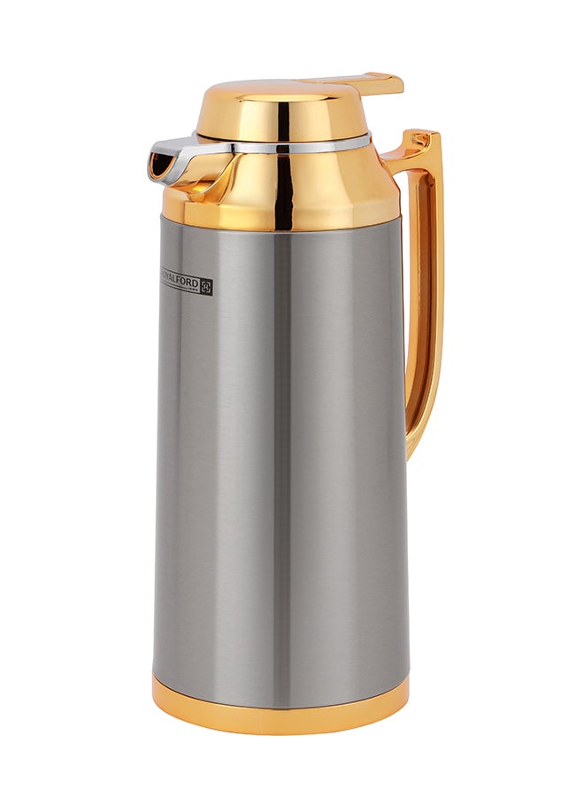 Royalford 1.6 L (54.0 oz) Vacuum Flask- RF12124| With Pink Glass Inner and Stainless Steel Outer Body| Keeps Your Drinks Hot or Cold, Asbestos-Free and Hygienic| Leak-Proof and Portable Design| Suitable for Indoor and Outdoor Use Multicolor Multicolor 1.6 L (54.0Liters  - Image 1