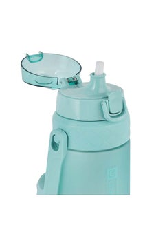 رويال فورد Royalford 1450 ML Water Bottle RF12163 Plastic Bottles with Flip Lid, Silicone Sipper and Straw, Strap, with Carry Handle Perfect for School, Office and Gym Leak-Proof Multicolor 1450ml  - Image 4