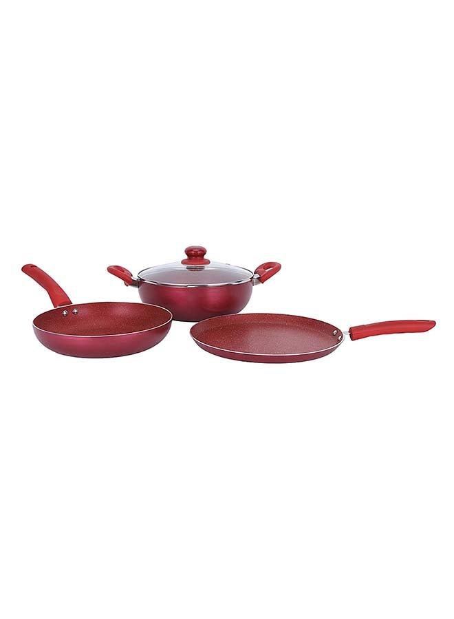 Royalford Royalford 4-piece Granite Cookware Set- RF11959/ Press Aluminum Body with Durable 5 Layer Coating/ Dot Induction Base, Heat-Resistant Bakelite Handles and Tempered Glass Lid Elegant color  - Image 5