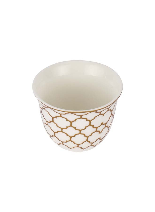 رويال فورد Royalford 12 Piece Bone China Cawa Cup Set- RF12114/ 80 ml Capacity, Heat-Resistant, Scratch-Resistant, Perfect for Serving Traditional Drink, Arabic Coffee Multicolor  - Image 3