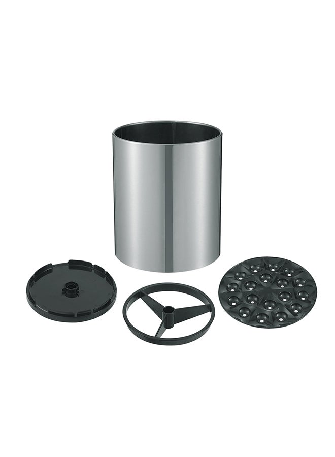 Royalford Royalford Stainless Steel Utensils Holder- RF12241| Round Multi-Function Utensils/Cutlery Holder with 3 Compartments and Drain Hole| High-Quality, Hygienic, Durable Multicolor  - Image 1