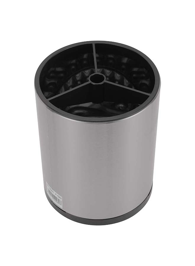 Royalford Royalford Stainless Steel Utensils Holder- RF12241| Round Multi-Function Utensils/Cutlery Holder with 3 Compartments and Drain Hole| High-Quality, Hygienic, Durable Multicolor  - Image 3