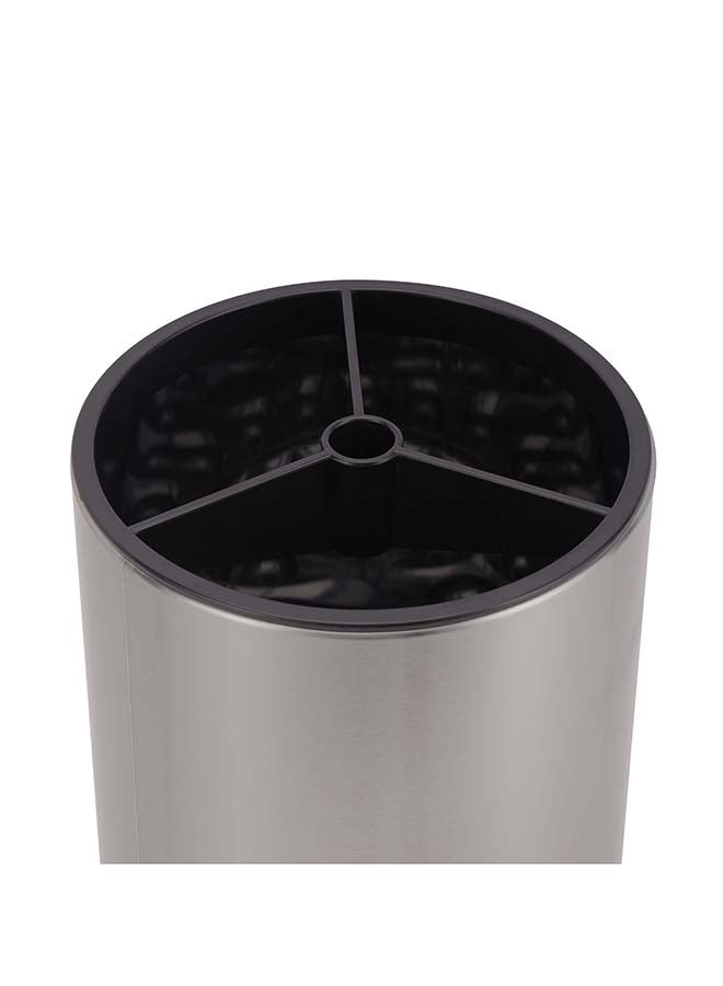 Royalford Royalford Stainless Steel Utensils Holder- RF12241| Round Multi-Function Utensils/Cutlery Holder with 3 Compartments and Drain Hole| High-Quality, Hygienic, Durable Multicolor  - Image 5