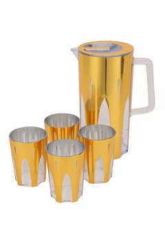 رويال فورد Royalford 5-Piece Water Jug Set- RF12166| Premium-Quality Plastic Set with 2.5 L Water Jug and 4 400 ML Glasses| Unbreakable Jug with Lid for Juices, Squashes, Milk| Food Grade Multicolor  - Image 5