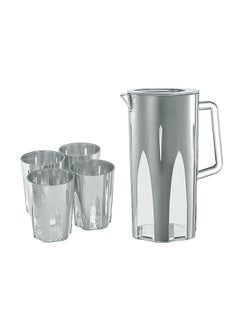 رويال فورد Royalford 5-Piece Water Jug Set- RF12166| Premium-Quality Plastic Set with 2.5 L Water Jug and 4 400 ML Glasses| Unbreakable Jug with Lid for Juices, Squashes, Milk| Food Grade Multicolor  - Image 2