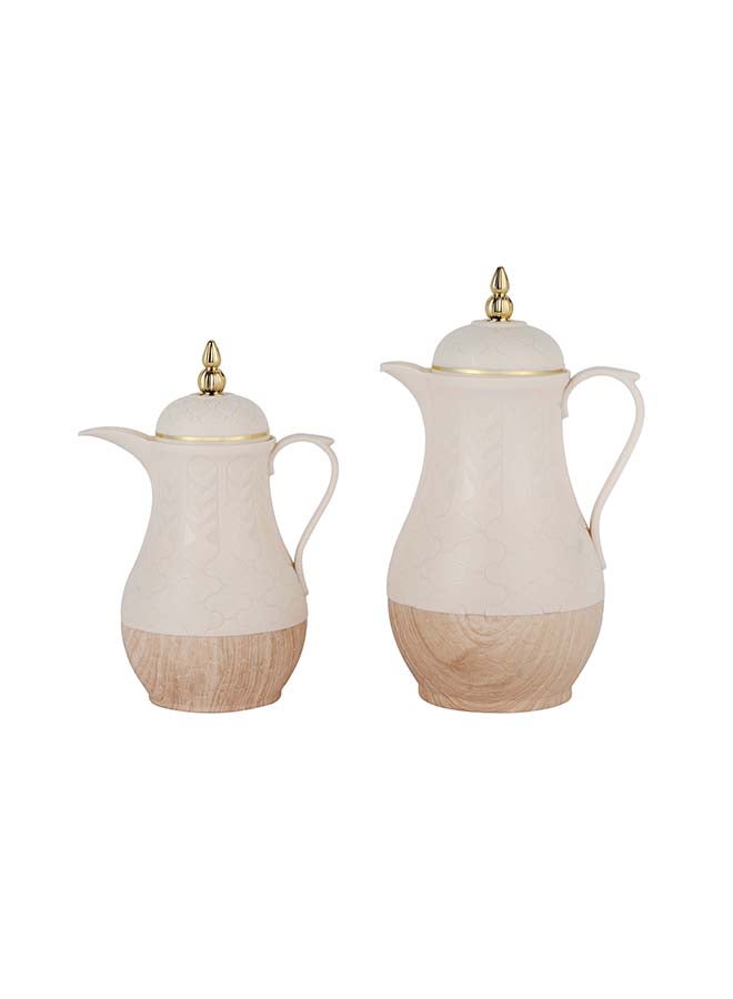 Royalford Royalford Vacuum Flask Combo Pack- RF12087/ 2-in-1, 0.5 L and 1.0 L Flasks with Asbestos Free Pink Glass Inner and Strong PP Outer Body/ Leak-Proof and Portable Design to Keep Drinks Hot or Cold Multicolor  - Image 3