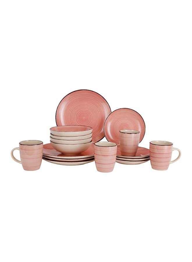 رويال فورد Royalford 16pcs Stoneware Dinner Set RF12410 Includes Dinner and Dessert Plates, Soup Bowls and Mugs Dishwasher-Safe, Microwave-Safe and Freezer-Safe Perfect for Home, Gifting Multicolor  - Image 1