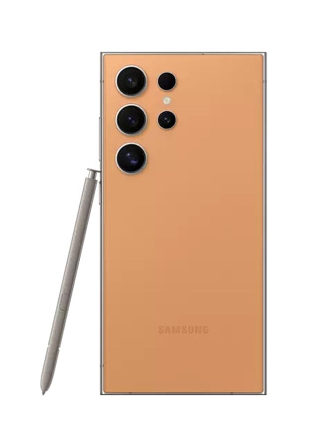 سامسونج - هاتف Galaxy S24 Ultra ثنائي شريحة الاتصال بلون برتقالي تيتانيوم وذاكرة وصول عشوائي (RAM) سعة 12 جيجابايت وذاكرة تخزين داخلية 256 جيجابايت يدعم تقنية 5G - إصدار الشرق الأوسط - Image 1