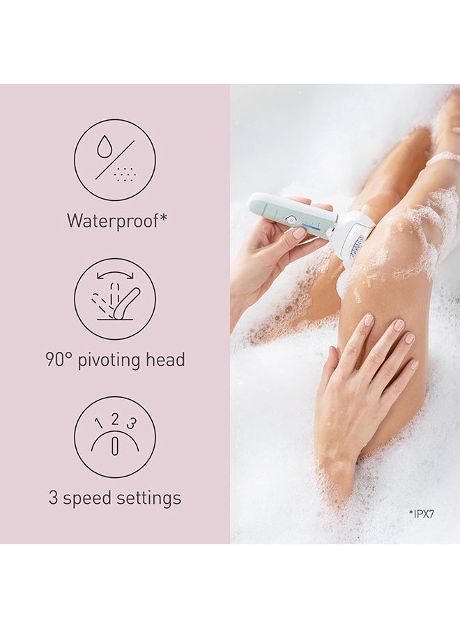 Panasonic - Wet And Dry Epilator For Women, Double Disc With 60 Tweezers, Flexible 90° Pivoting Head, 3 Speed Setting And Led Light, Up To 30 Minutes Operation Time, 4 Attachments, Es-Ey70 White - Image 1