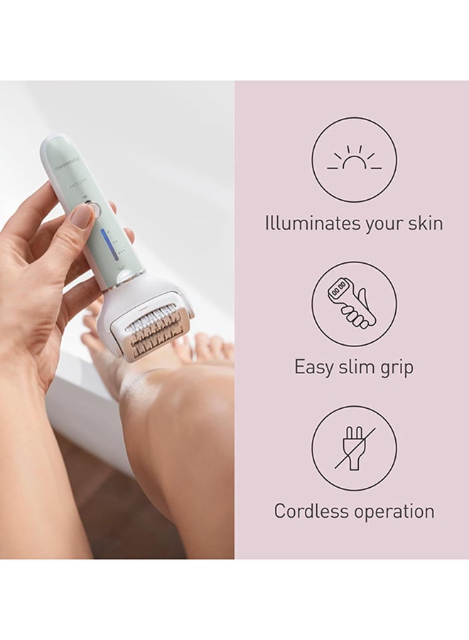 Panasonic - Wet And Dry Epilator For Women, Double Disc With 60 Tweezers, Flexible 90° Pivoting Head, 3 Speed Setting And Led Light, Up To 30 Minutes Operation Time, 4 Attachments, Es-Ey70 White - Image 1