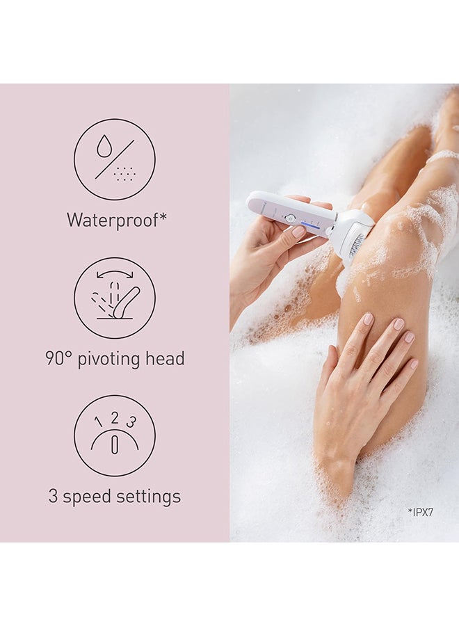 Panasonic - Wet And Dry Epilator For Women, Double Disc With 60 Tweezers, Flexible 90° Pivoting Head, 3 Speed Setting And Led Light, Up To 30 Minutes Operation Time, 5 Attachments, Es-Ey80 White - Image 1