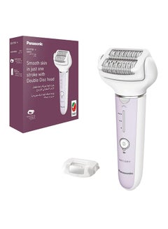 Wet And Dry Epilator For Women, Double Disc With 60 Tweezers, Flexible 90° Pivoting Head, 3 Speed Setting And Led Light, Up To 30 Minutes Operation Time, 2 Attachments, Es-Ey30 White