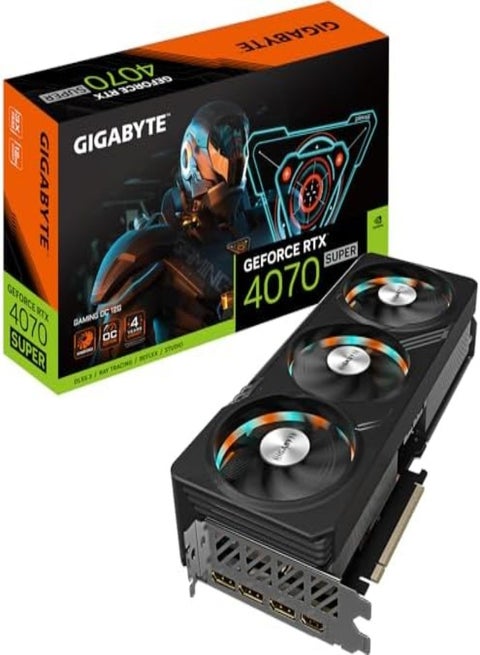 GeForce RTX 4070 SUPER GAMING OC Graphics Card - 2565MHz Core, 12GB GDDR6X 21000MHz 192-bit Memory, PCI-E 4.0, 3x DP 1.4, 1x HDMI 2.1a, NVIDIA DLSS 3.5, GV-N407SGAMING OC-12GD