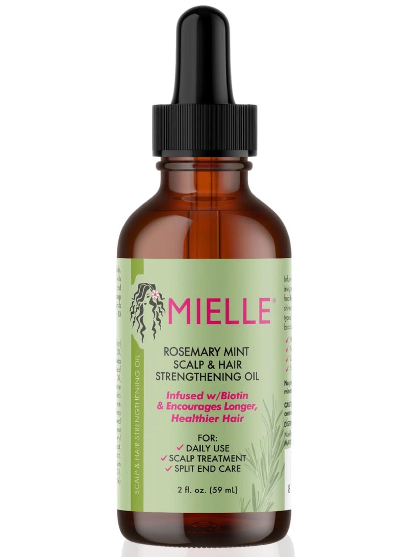 MIELLE Rosemary Mint Scalp And Hair Strengthening Oil Hair Roots And Eyebrows Nourishment, Hair Growth, And Hairfall Treatment Pure Oil Lab Tested 59ml - Image 1