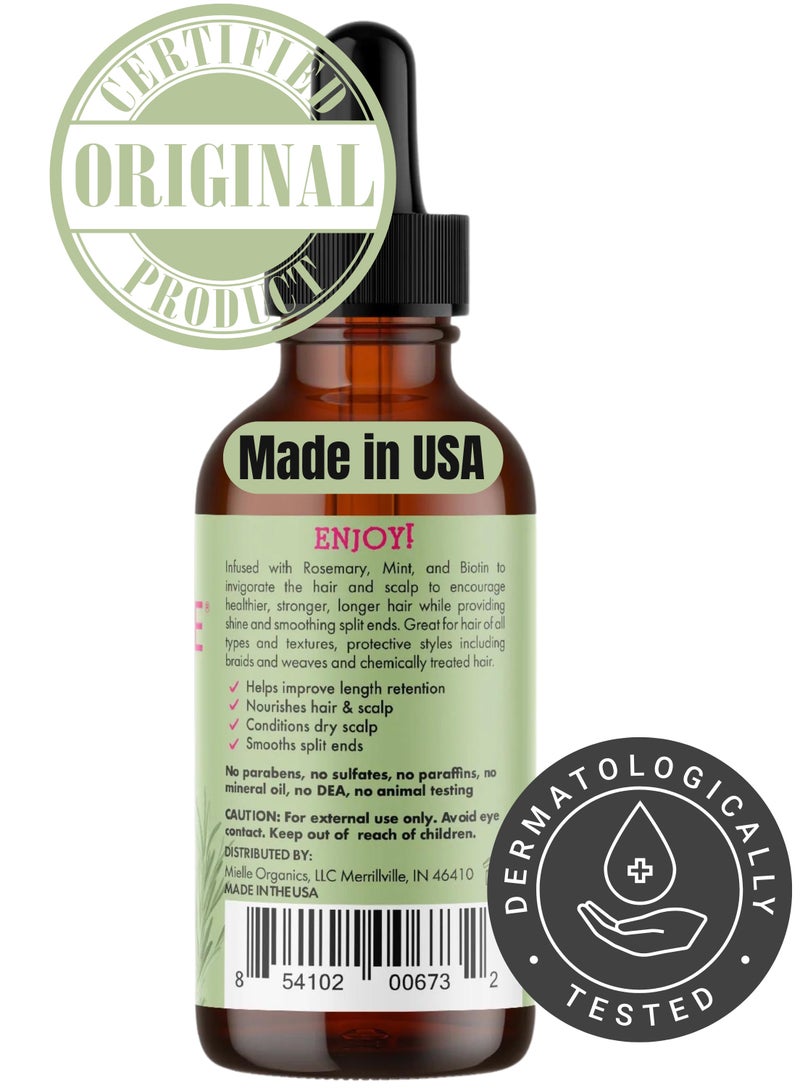 MIELLE Rosemary Mint Scalp And Hair Strengthening Oil Hair Roots And Eyebrows Nourishment, Hair Growth, And Hairfall Treatment Pure Oil Lab Tested 59ml - Image 2
