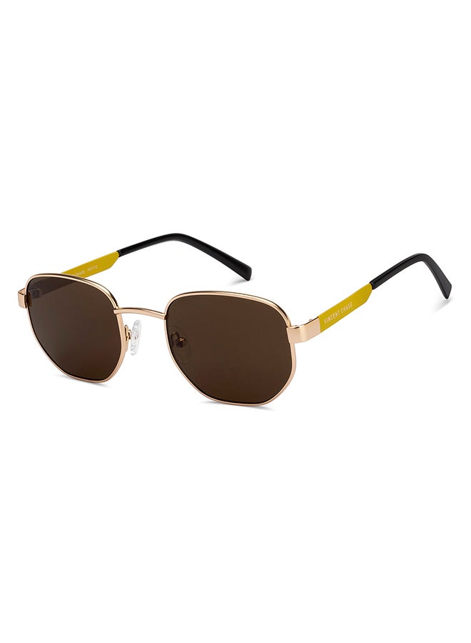 VINCENT CHASE Full Rim Hexagonal Petite Branded Latest And Stylish Sunglasses 100% UV Protected Unisex Small VC S16527  - Image 1