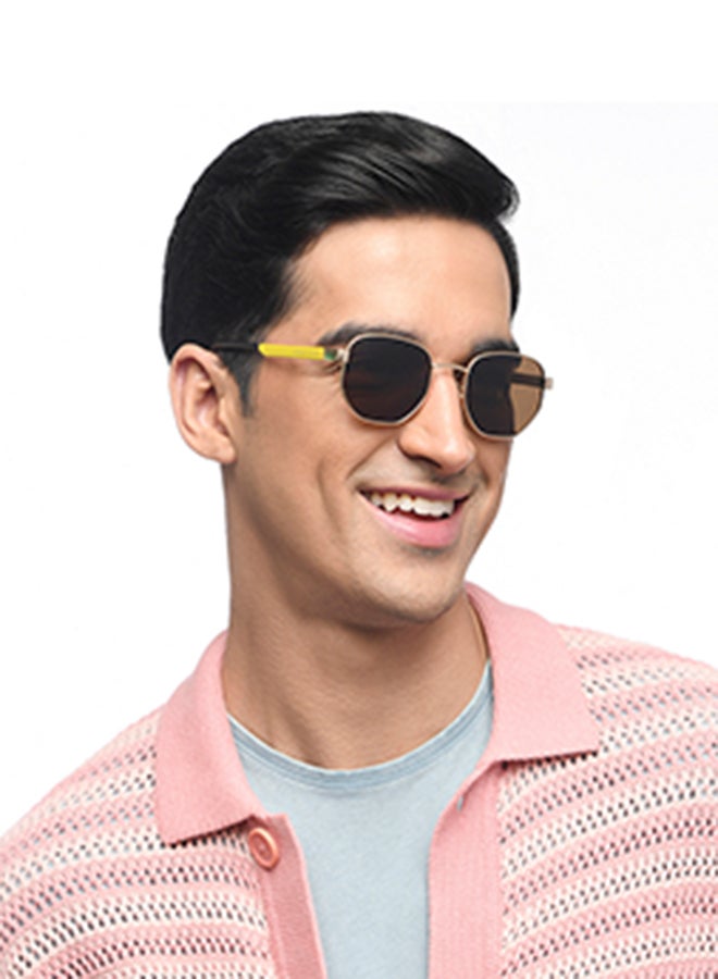 VINCENT CHASE Full Rim Hexagonal Petite Branded Latest And Stylish Sunglasses 100% UV Protected Unisex Small VC S16527  - Image 3
