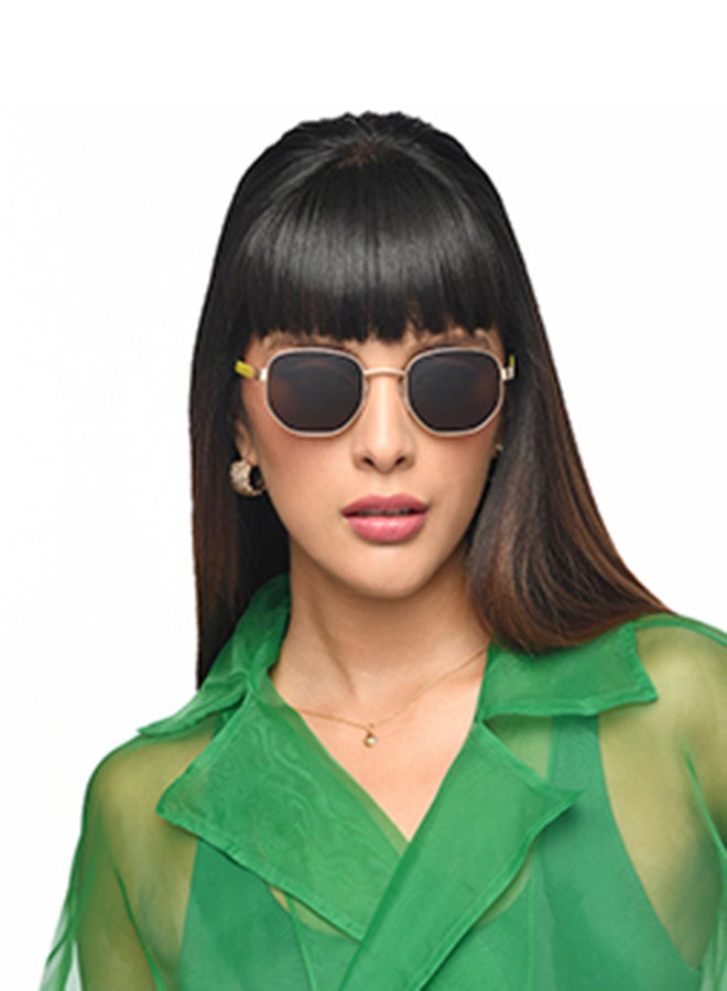VINCENT CHASE Full Rim Hexagonal Petite Branded Latest And Stylish Sunglasses 100% UV Protected Unisex Small VC S16527  - Image 4