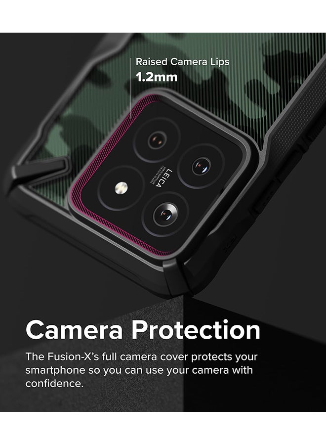 Ringke Fusion-X Compatible With Xiaomi 14 Case Military-Grade Protection Anti-Scratch Advanced Rugged Heavy Duty Bumper Phone Case Cover - Camo Black - Image 4