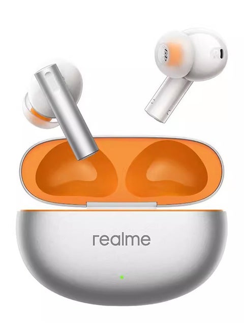 Buds Air 6 True Wireless In-Ear Earbuds With 50dB ANC Up To 40 Hours Playback Bluetooth Headset Flame Silver